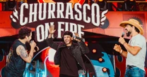 Parceria inédita! Léo Foguete participa de gravação com Fernando e Sorocaba no 'Churrasco On Fire'