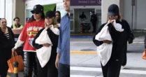 Voltaram em três! Ludmilla e Brunna chegam ao Brasil com a filha Zuri