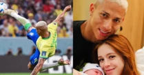 Nariz do pai! Noiva do jogador Richarlison mostra novos cliques do herdeiro