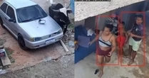 Boi descontrolado invade casa, destrói carro e assusta moradores no interior do Ceará; veja vídeo