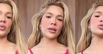 Após separação conturbada de Léo Pereira, do Flamengo, Karoline Lima surge de vestido vermelho e provoca: 'Olha o que um esculacho...'
