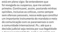 Quem são os senadores e deputados que seguem publicando no X (Twitter) mesmo com decisão de bloqueio