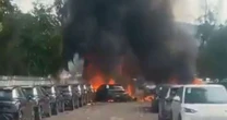 Vídeos mostram incêndio causado por queda de helicópteros no Rio; veja