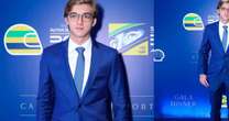 De galã! Joaquim, filho de Luciano Huck e Angélica, aposta em terno azul e ganha holofotes em jantar em homenagem a Ayrton Senna