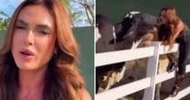 Você faria? Nicole Bahls beija sua vaca na boca: 'Boquinha cheirosa'