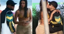 Alane Dias e Francisco Gil assumem romance e trocam beijos em praia do Rio de Janeiro