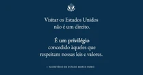 Visitar os EUA não é direito, é privilégio, diz perfil do país em português