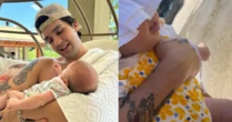 Luan Santana compartilha registro raro e mostra filha conhecendo o mar pela primeira vez