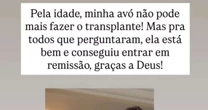 Fabiana Justus revela que avó que está com mesmo câncer que ela