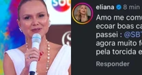 Após aparecer no SBT, Eliana faz declaração sobre a Globo