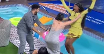 Participante de reality é empurrada na piscina durante briga, bate a cabeça e desmaia; veja o vídeo
