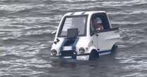 Carro anfíbio que entra no mar viraliza, mas acaba apreendido no litoral de SP; veja