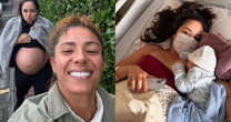 Jogadora do Flamengo e esposa exibem rostinho da filha pela primeira vez: '8 dias'