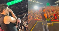 Zezé Di Camargo cai no choro durante show e é ovacionado por fãs