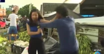 Jornalista de afiliada da Band é agredida durante reportagem ao vivo