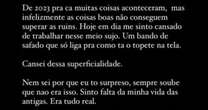 Ex-BBB Gabriel Fop faz forte desabafo e reclama da fama: 'Tomaram minha alegria'