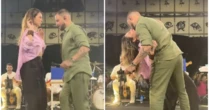 Paolla Oliveira vai a show de Diogo Nogueira e casal dá show de dança; assista