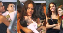 Útero coçou? Bruna Marquezine encanta ao circular com bebê no colo em passeio com Mariana Goldfarb. Fotos!