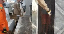Corpo de Bombeiros resgata jovem que se trancou em sepultura e depois pediu ajuda
