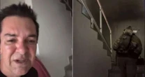 Regis Danese surge aos prantos enquanto casa pega fogo: 'Meu filho...'
