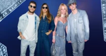 Cosplay de Britney e Justin? Camila Queiroz e Klebber Toledo surgem com looks jeans combinando e roubam a cena em São Paulo; veja fotos