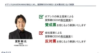 KADOKAWAに物言う株主攻勢、130ページ膨大資料で社長解任呼びかけ　深まる対立