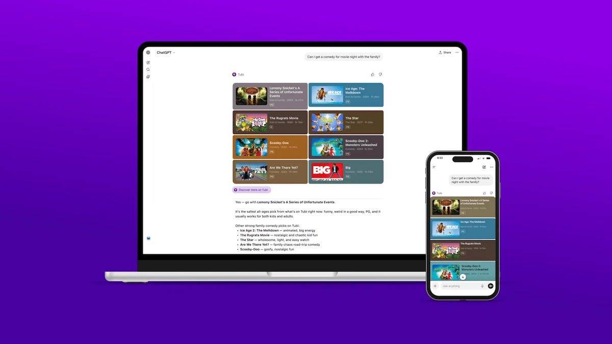 Tubi is the first streamer to launch a native app within ChatGPT