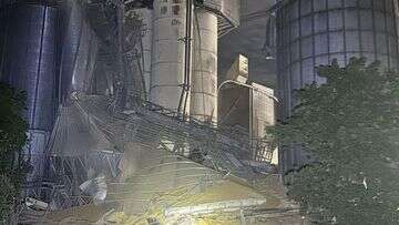 Hazmat crews deployed after huge wheat silos collapse