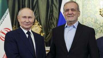 Russian and Iranian presidents sign partnership treaty at Kremlin ceremony