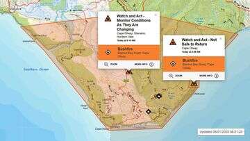 Warning it's too late to leave as bushfire burns out of control at Cape Otway