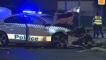 Three hospitalised after police car crashes during pursuit