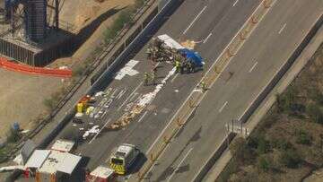 Driver killed in horror cement truck crash on Melbourne freeway