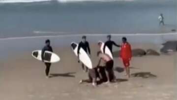 Surfers turn into boxers, trading blows on busy beach near Gold Coast