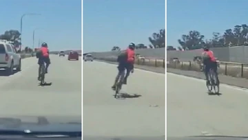Cyclist spotted riding dangerously on busy Adelaide motorway