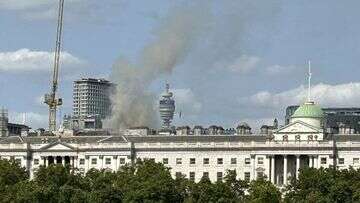 About 100 firefighters battle blaze at London's Somerset House