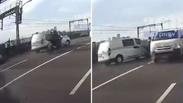 Police car collides with motorcyclist on Sydney Harbour Bridge