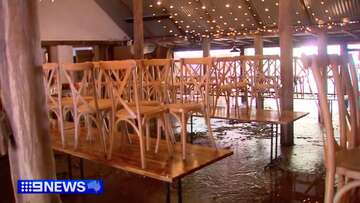 Wedding interrupted by wall of water on Gold Coast