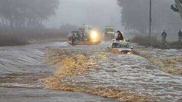 NSW man rescued from roof of car after becoming trapped by flood waters