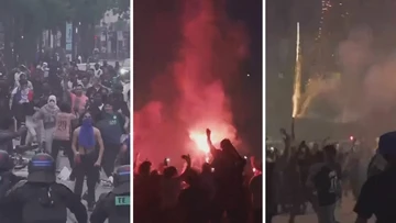 Violent chaos on Paris streets after football club's historic win