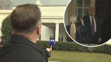 AUKUS or orcas?: 9News reporter doorstops Trump outside White House