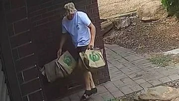 Video appears to show man stealing Woolies delivery off doorstep