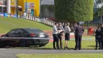 Car crashes into Dreamworld entrance in suspected road rage incident