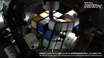 Robot sets world record for solving Rubik's cube