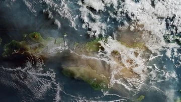 Indonesia's Lewotobi Laki-Laki volcanic eruption seen from space