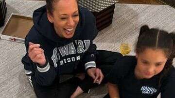 Vice President Kamala Harris relaxes with a wine and family after US election loss