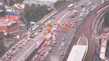 Head-on crash causing traffic delays on Sydney Harbour Bridge