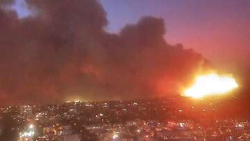 Dramatic time-lapse vision shows rapid spread of destructive LA fire