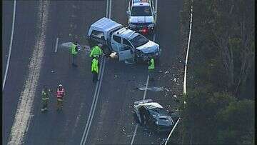 Six people rushed to hospital after two-car crash south of Adelaide﻿