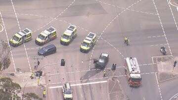 Driver cut out of car after multi-vehicle crash in Sydney's south-west