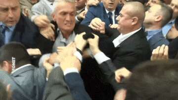 'Blood on your hands': Brawl erupts in national parliament